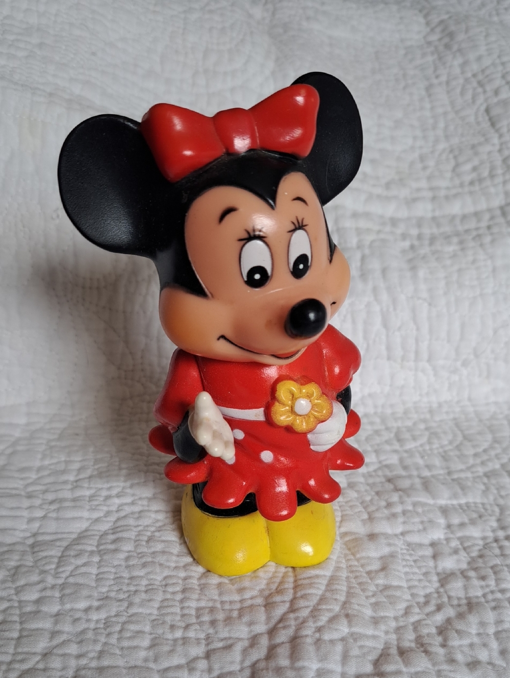 Vintage Red Minnie Mouse Disney Piggy Bank 5.5" Collectible